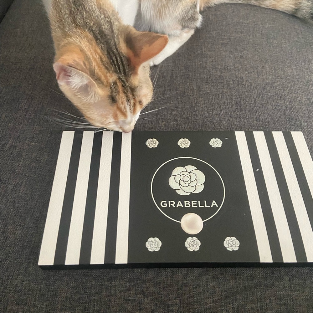 Grabella Black and White Striped Clutch